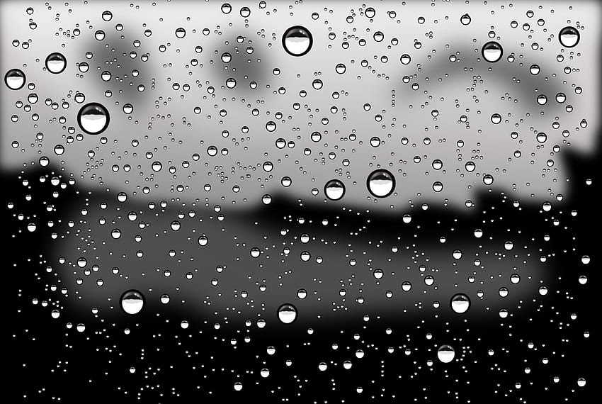 fundo de chuva png, chuva em preto e branco papel de parede HD