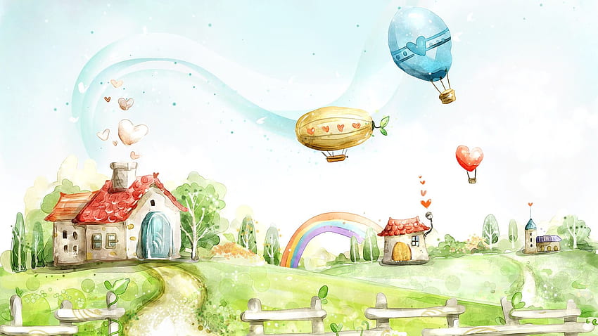 Cartoon Fantasy Scenery - HD wallpaper