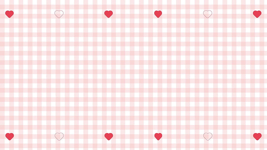 Premium Vector. Cute red heart shape on red gingham plaid checkered pattern background perfect for , Red and White Checkered HD wallpaper
