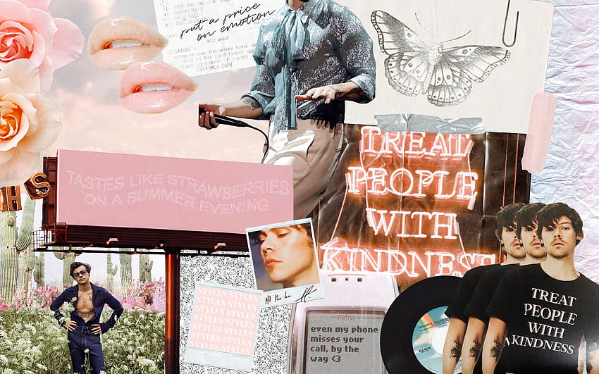 Collage de mac de Harry Styles. Harry Styles, canciones de Harry Styles, Mac, Harry Styles amarillo fondo de pantalla