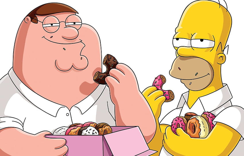 the simpsons, family guy, Homer, Peter Griffin HD wallpaper