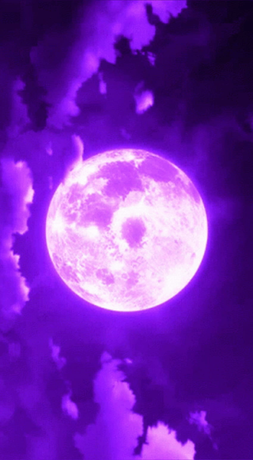 Moon, aesthetic, atmosphere, sky, gothic, purple HD phone wallpaper