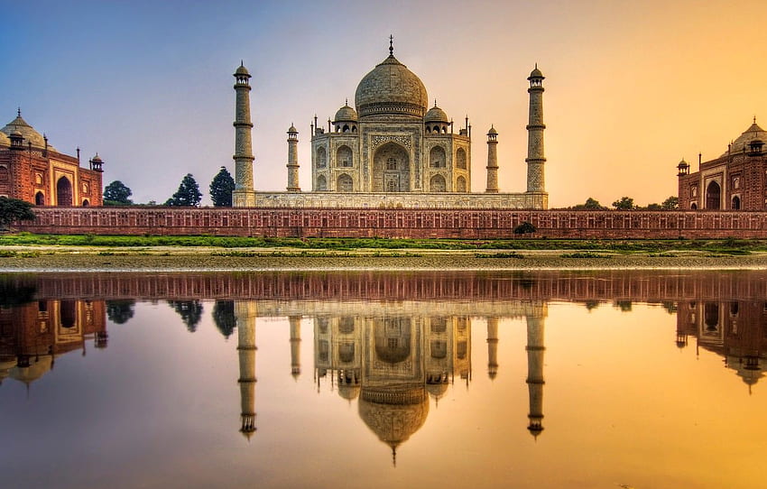 River, Taj Mahal, The mausoleum for HD wallpaper