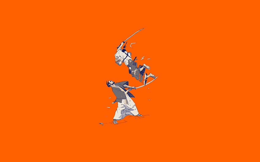 Orange samurai duel . HD wallpaper | Pxfuel