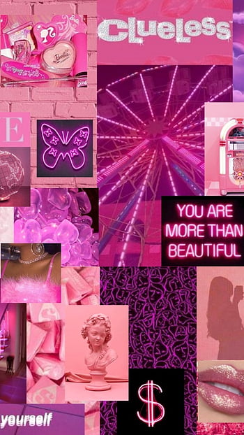 60pcs DIGITAL NO ANGEL Pink & Purple Collage Kit Dm for, aesthetic ...