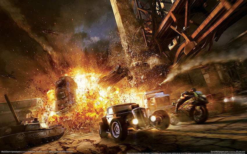 MotorStorm Apocalypse, apocalipsis, velocidad, motorstorm, aventura, acción, videojuego, rápido, explosión, fuego, motor, truco, tormenta fondo de pantalla