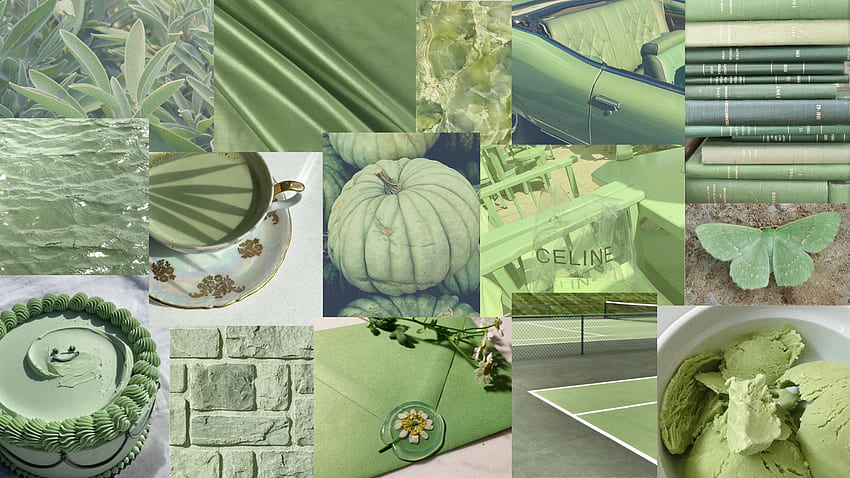 sage green collage in 2021. Sage green , Computer , Aesthetic, Sage Green Laptop HD wallpaper