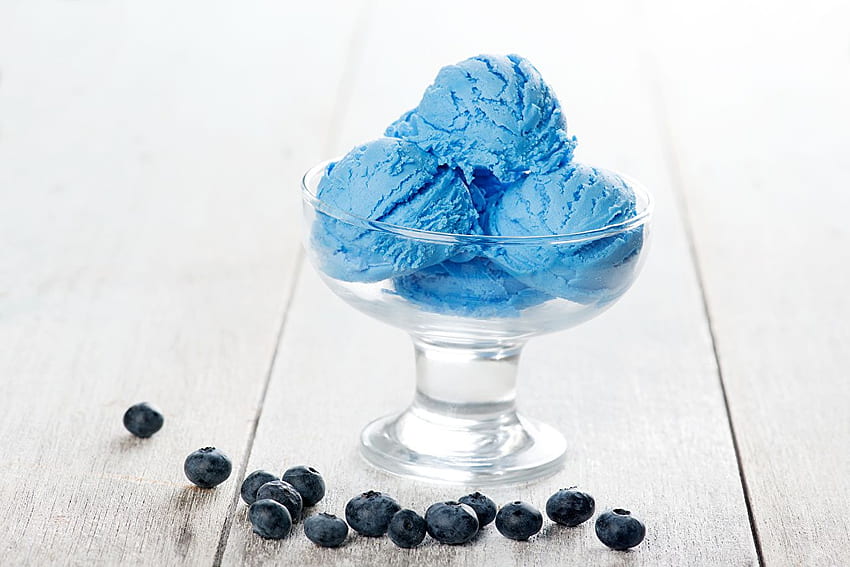 Ice cream Light Blue Blueberries Food Balls Sweets HD wallpaper