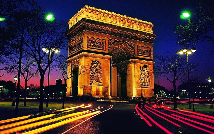 Arc De Triomphe and Background HD wallpaper