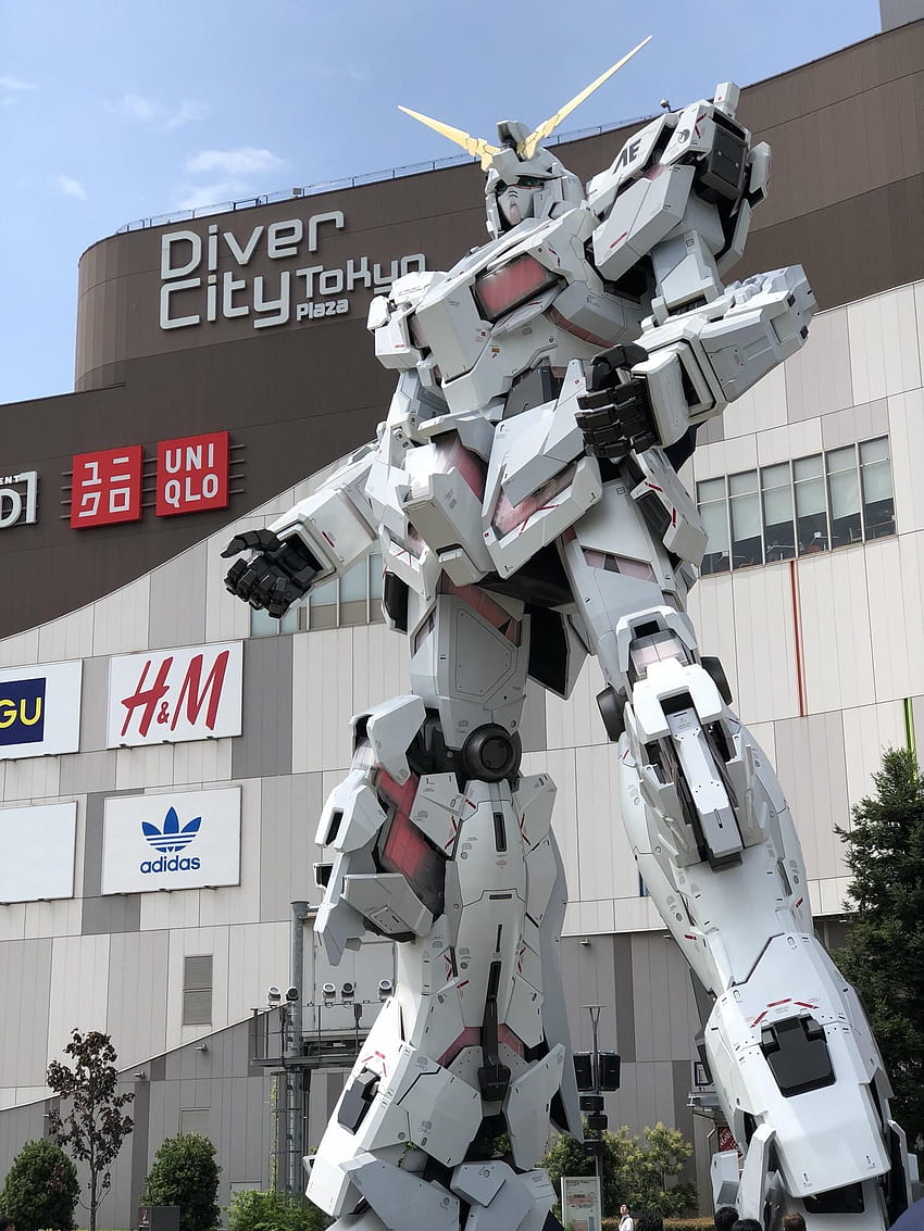 Einhorn-Gundam-Statue; Odaiba. Einhorn Gundam, Gundam, Statue HD-Handy-Hintergrundbild