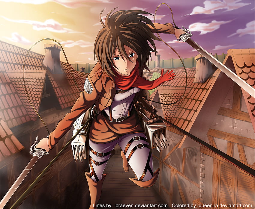 Anime Attack On Titan Shingeki No Kyojin Mikasa Ackerman . Mikasa, Serangan titan, Anime Wallpaper HD