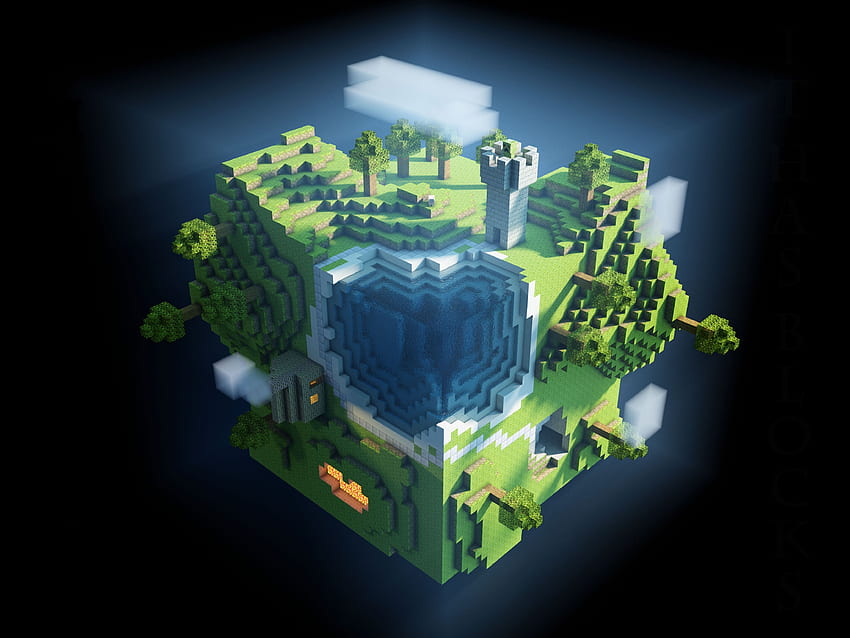 minecraft, planet, Minecraft Earth HD wallpaper