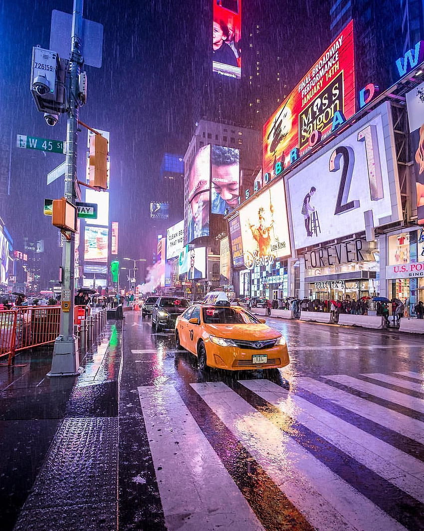 Times Square. miasta, miasta, miasta, Times Square Snow Tapeta na telefon HD