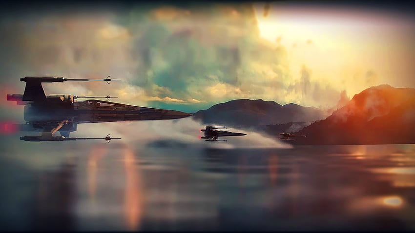 Star Wars Ep VII: The Force Awakens Teaser X Wing 超飽和、美的スター ウォーズ 高画質の壁紙