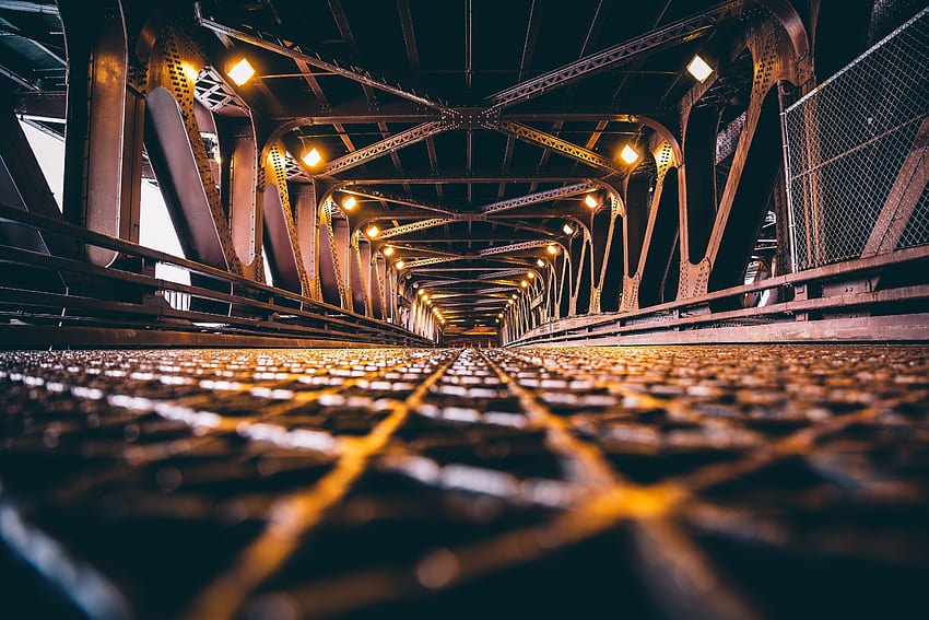 เมือง สะพาน การก่อสร้าง การออกแบบ แบ็คไลท์ ไฟส่องสว่าง ชิคาโก วอลล์เปเปอร์ HD