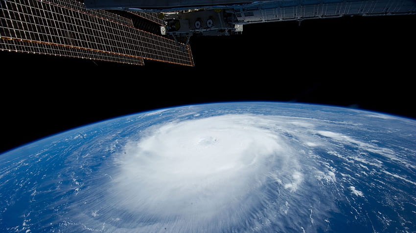 ouragan, iss, terre, nuages Fond d'écran HD