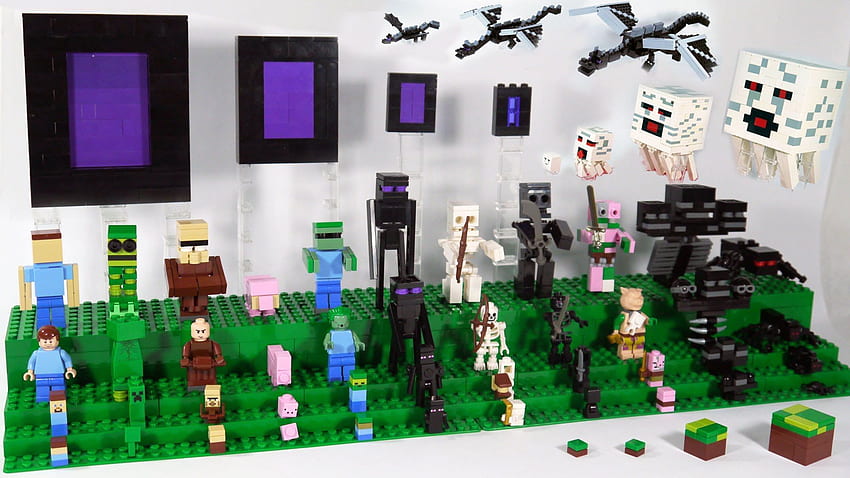 LEGO Minecraft Mobs. Custom LEGO Minecraft Display HD wallpaper