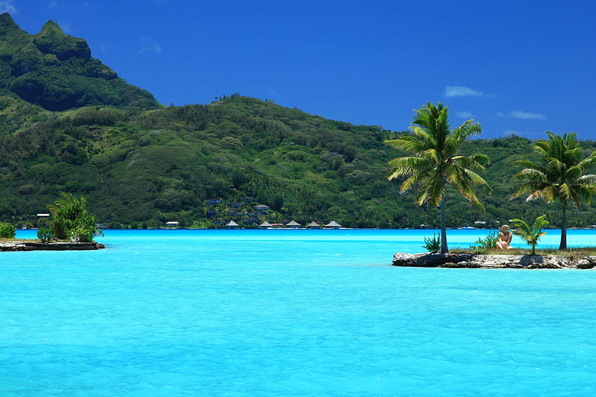 Bora Bora Island, Caribbean, Bay, Lagoon, Coast HD wallpaper