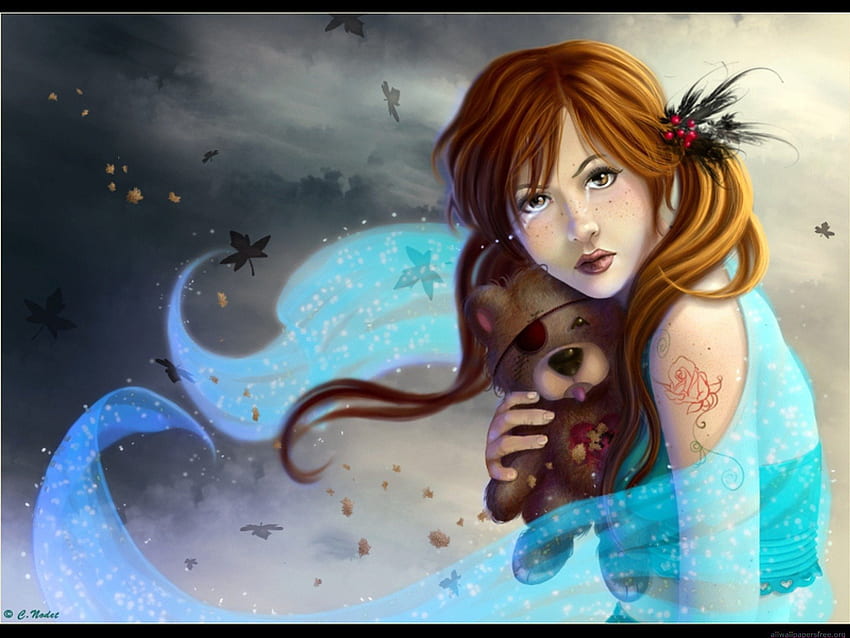 Lost Innocence, girl, redhead, fantasy, innocence HD wallpaper