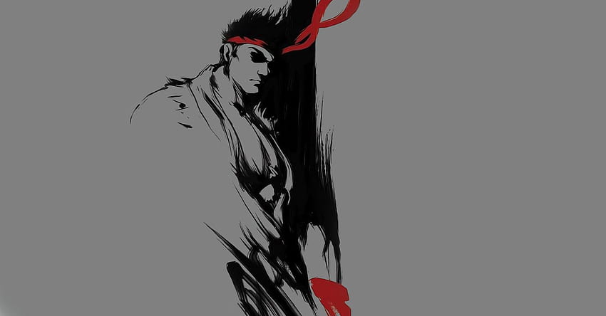 rgm501, evil ryu, ryu (street fighter), street fighter, highres,  comparison, dark skin, dougi, headband, karate gi, official alternate  costume, official alternate hairstyle, serious, signature, simple  background, standing - Image View 