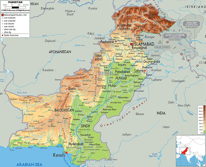 : Pakistan, Pakistan Haritası HD duvar kağıdı