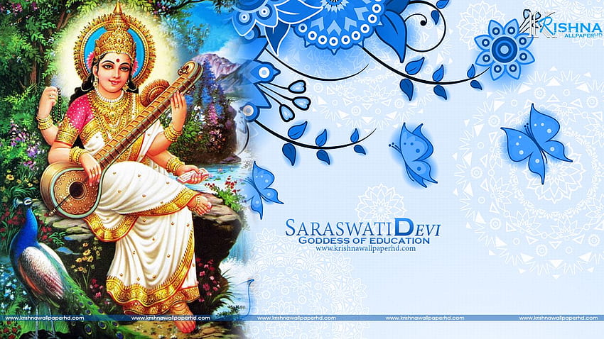 Saraswati Devi Krishna HD wallpaper