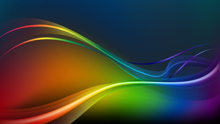 vert, rouge, jaune, bleu, énergie des vagues, abstraction de section en résolution, Rouge Jaune Bleu Fond d'écran HD
