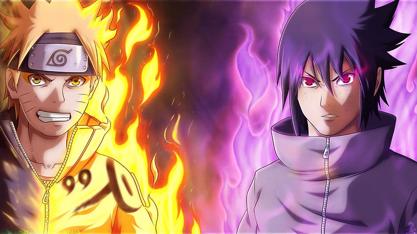 Endkampf zwischen Naruto und Madara Uchiha HD-Hintergrundbild