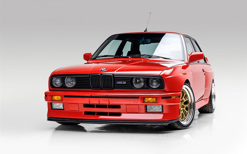 BMW M3 E30, 3-Series, มุมมองด้านหน้า, ภายนอก, สีแดง M3 E30, การปรับแต่ง E30, รถเยอรมัน, E30M3, BMW วอลล์เปเปอร์ HD