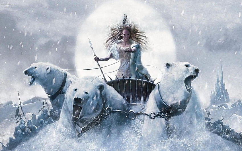 Crónicas de Narnia, osos, blanco, fantasía, nieve, reina, narnia fondo de pantalla
