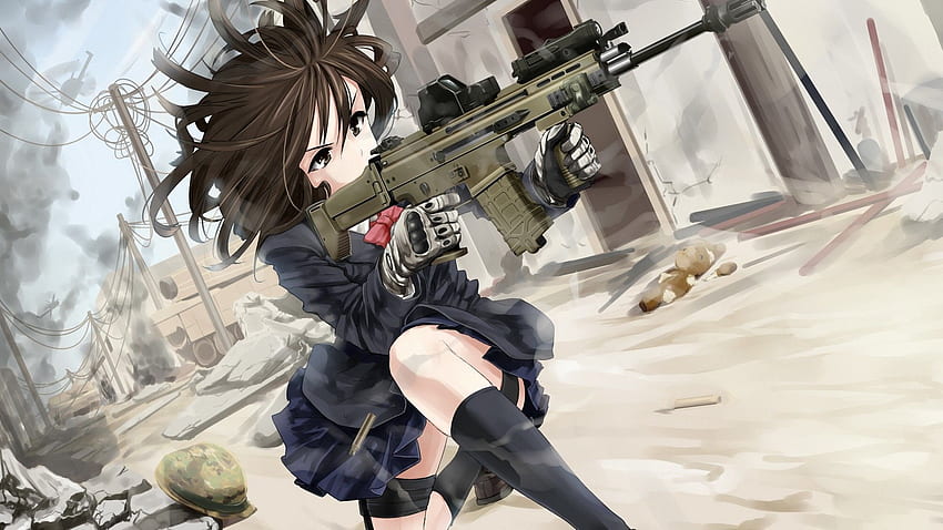 Anime Gun, Anime Boy Gun HD wallpaper