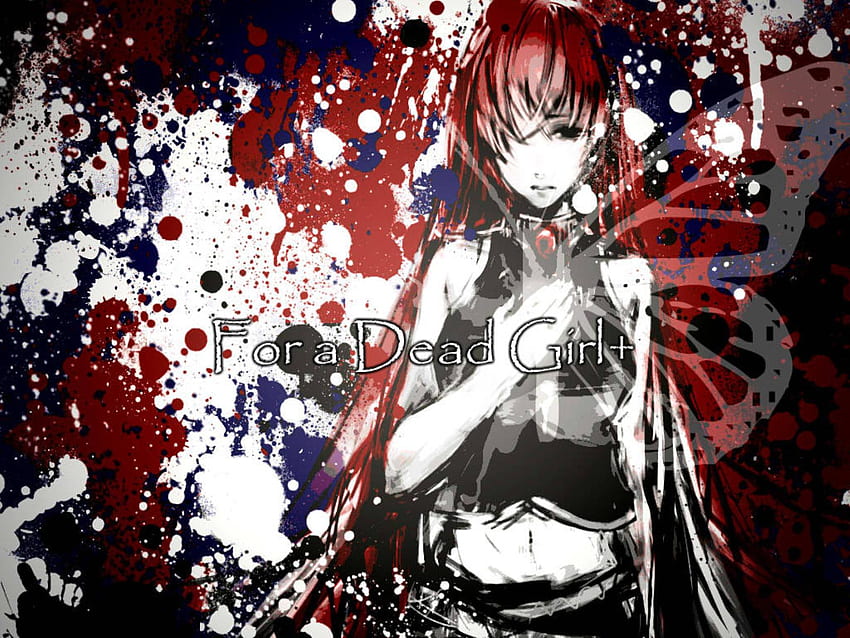 For a Dead Girl +, blue, black, luka, awesome, song, cute, red hair, vocaloid, beauty, nice, music, abstract, vocaloids, butterfly, contrast, megurine luka, blood, female, white, girl, beautiful, diva, shiny, anime, pretty, red, cool, megurine, idol, virtual HD wallpaper