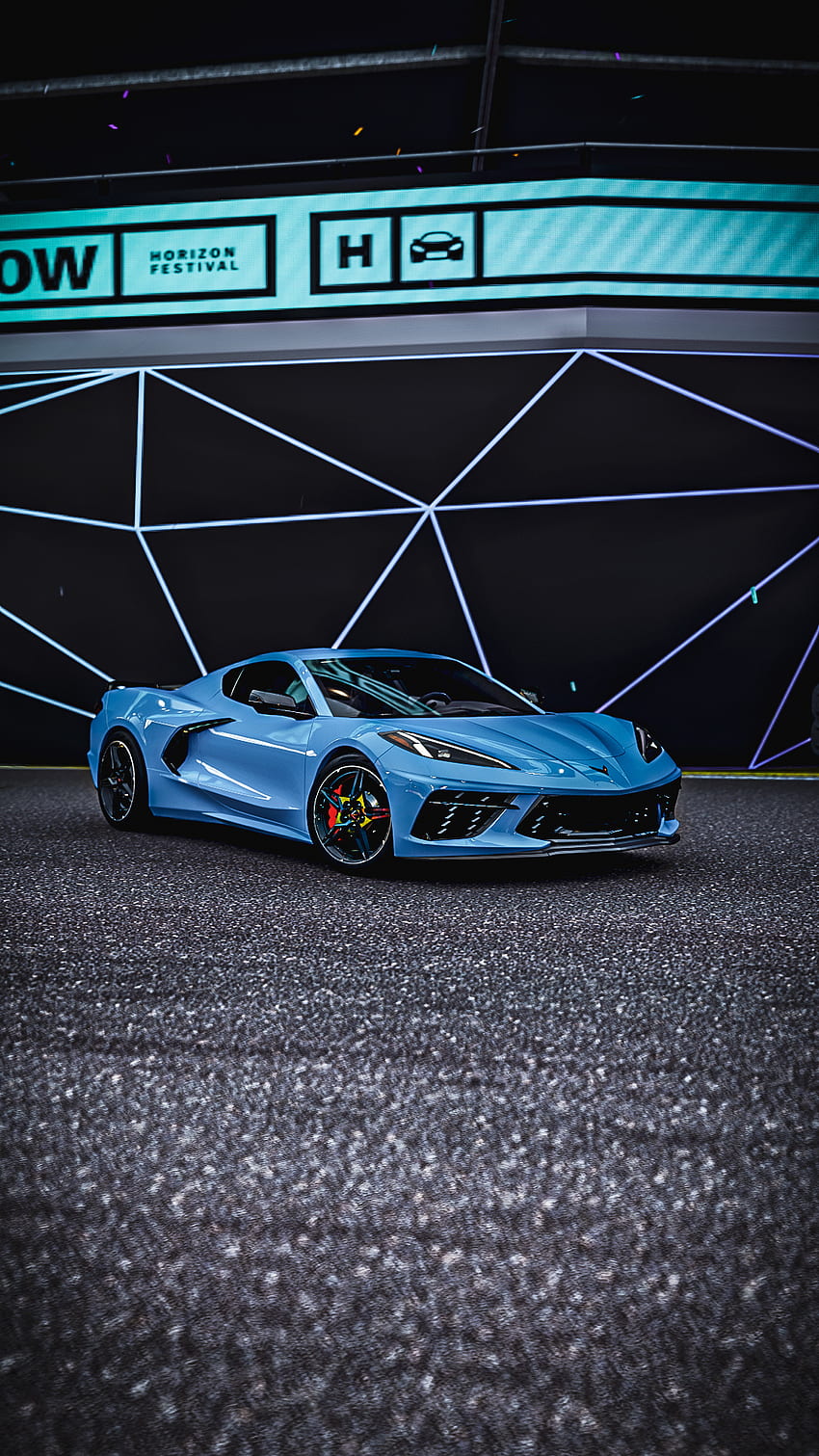 Corvette, samochód, egzotyczny, usa, chevrolet, c8, azul Tapeta na telefon HD