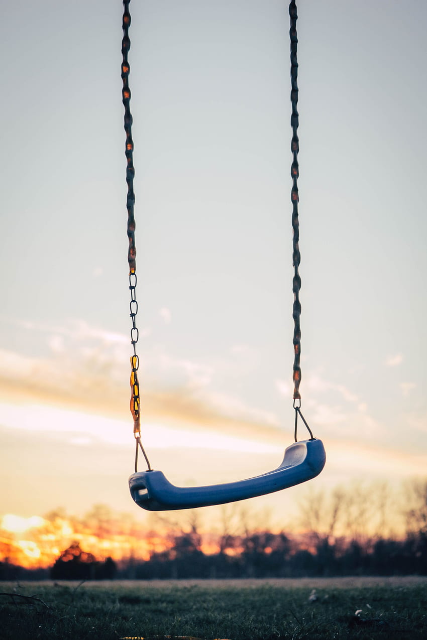 Sunset, , , Blur, Smooth, Swing, Childhood HD phone wallpaper