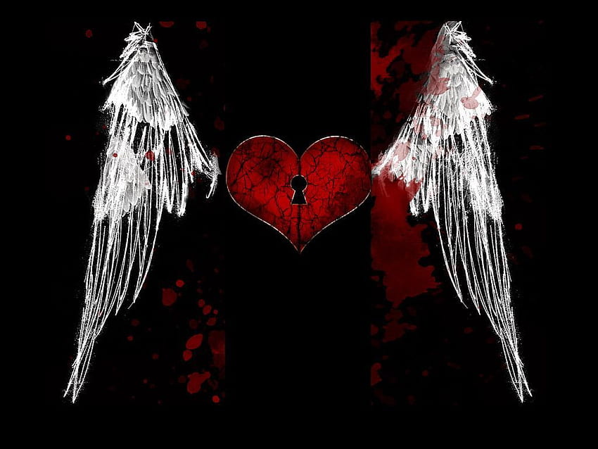 gothic heart with wings drawings