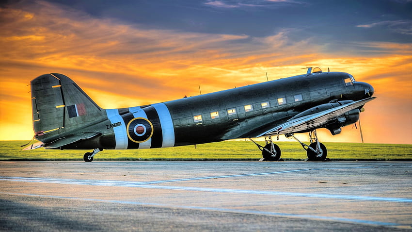 Douglas DC-3, Transportflugzeug, Flugzeug aus dem Zweiten Weltkrieg, Douglas DC3, Douglas Dakota HD-Hintergrundbild