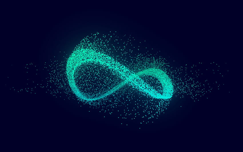 Infinity sign, dark background, turquoise infinity sign, glitter art, Infinity concepts for with resolution . High Quality , Infinity Logo HD wallpaper