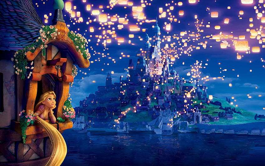 Disney Tangled Rapunzel และพื้นหลัง Tangled Lantern วอลล์เปเปอร์ HD