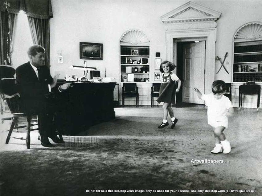 JFK and kids, kids, jfk, children, oval office HD wallpaper