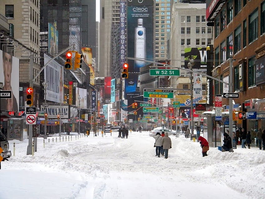Winter Schneesturm New York City Times Square Snow_thumb 25255B2 HD-Hintergrundbild