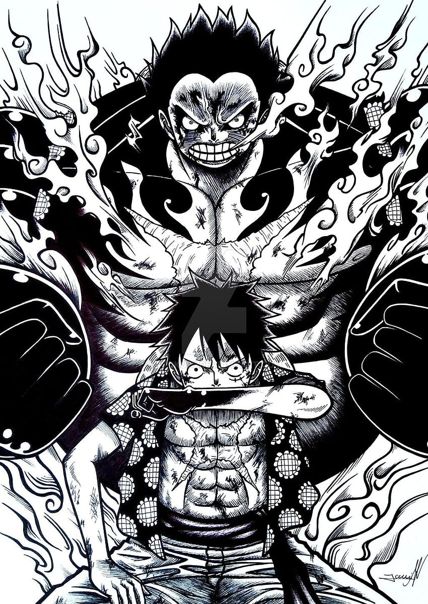 Luffy Black And White Wallpapers  Wallpaper Cave