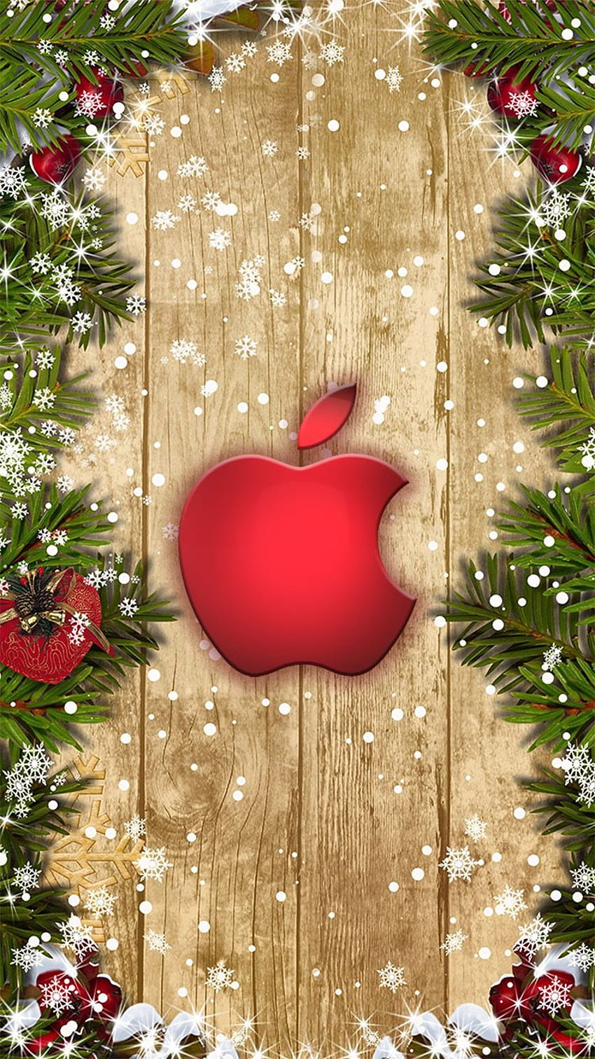 iphone weihnachten, apple logo iphone, weihnachten HD-Handy-Hintergrundbild