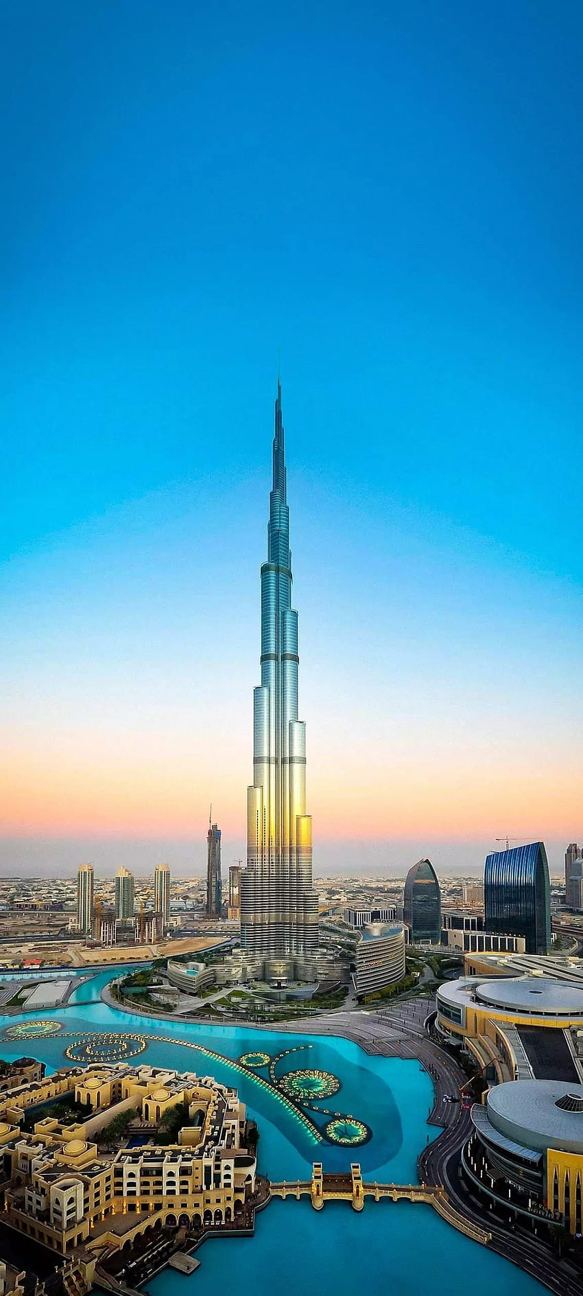 Burj Khalifa, nube, cielo fondo de pantalla del teléfono