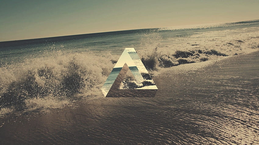 geometria del triangolo spiaggia penrose triangolo, triangolo dell'acqua Sfondo HD
