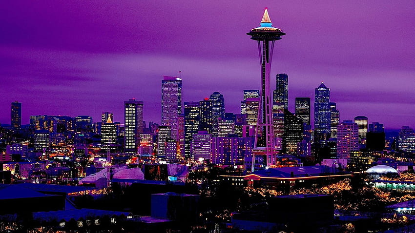 Purple City : CityPorn, Purple Cityscape HD wallpaper