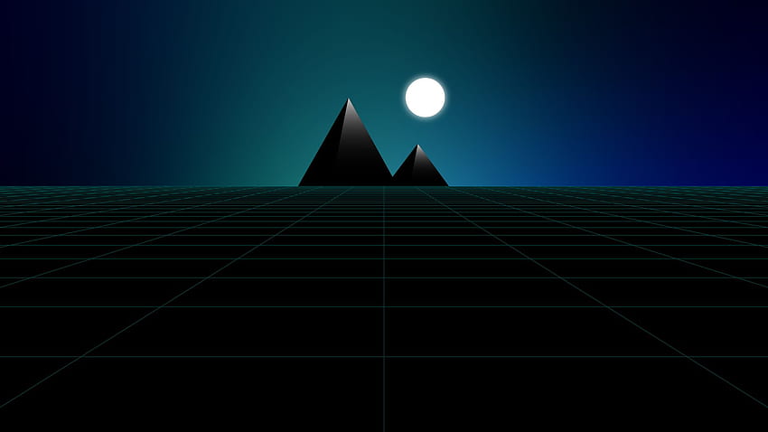 Pyramid, Synthwave, Minimal, , , Background, 0a292b, Synthwave Computer HD wallpaper