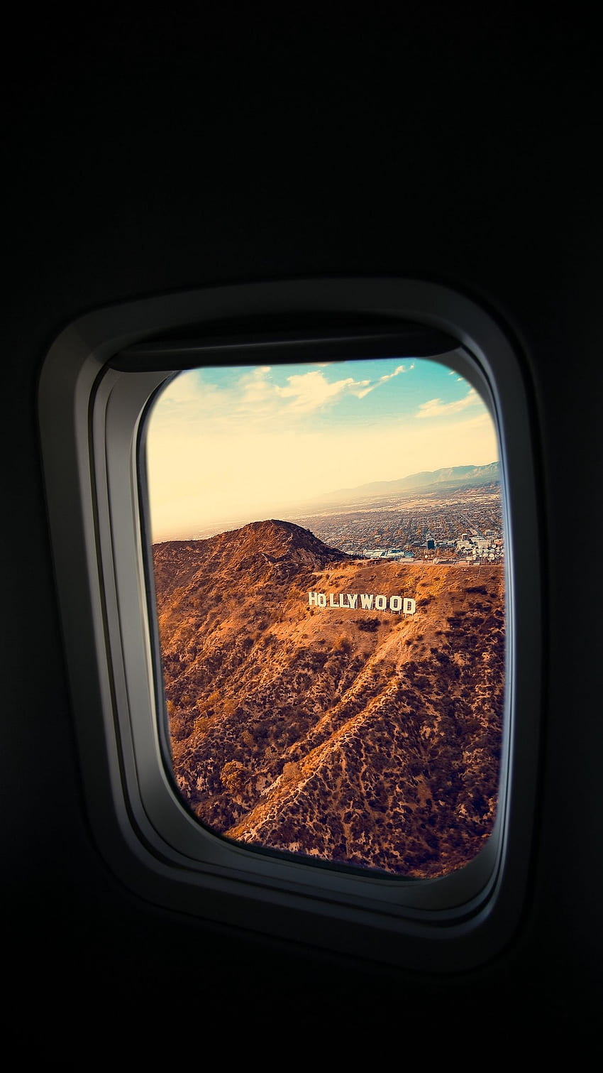 iluminator, okno, samolot, lot, Hollywood Tapeta na telefon HD