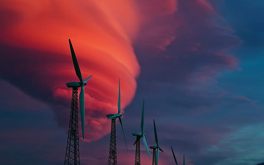 Windkraftanlage . Hintergrund . HD-Hintergrundbild