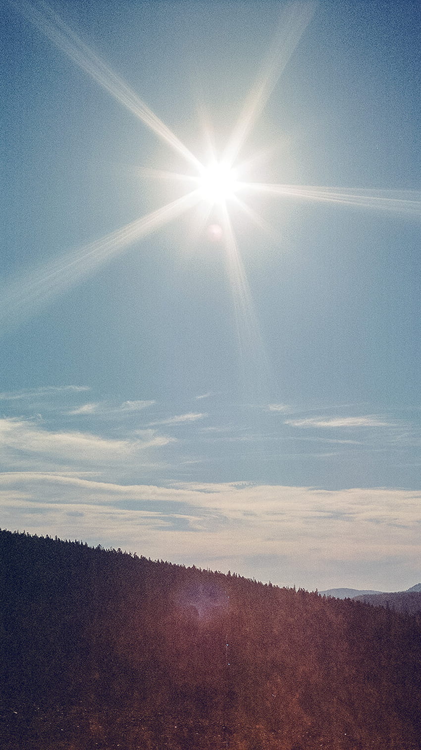 Sunny Day Mountain Sky Blue Clear Nature Flare, Sunny Morning HD phone wallpaper