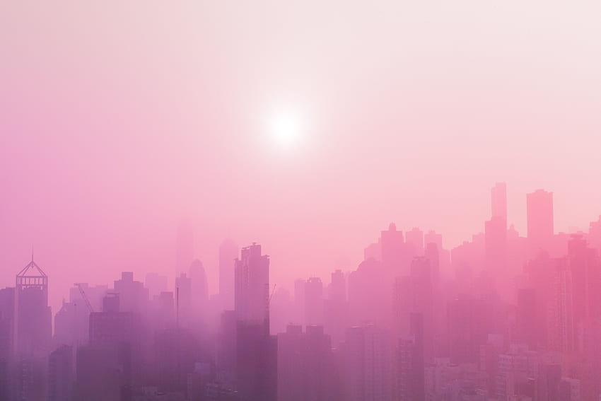 Cities, Sun, City, Building, Fog, Skyscrapers, Urban Landscape, Cityscape HD wallpaper